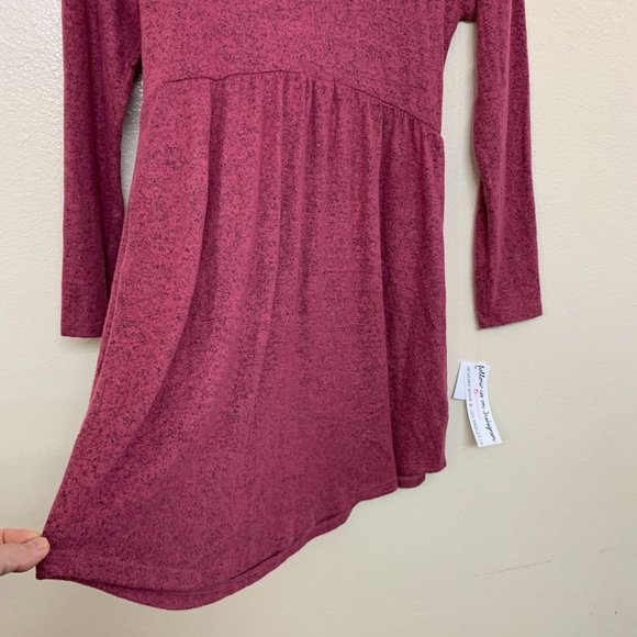 Ten Sixty Sherman Girls Nordstrom Mock Neck Skater Dress Large Dark Pink - Picture 5 of 9